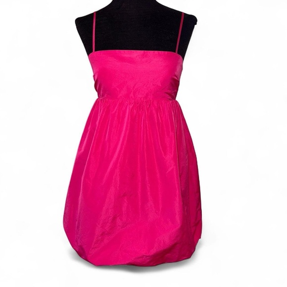 Aritzia Sunday Best Elio Babydoll Mini Dress Pink Persian Rose Size Small - Picture 2 of 10